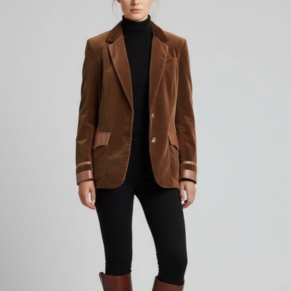 Vintage 1970s Chocolate Brown Velvet Blazer The Fashion Place Sears Roebuck 12 - Picture 1 of 12